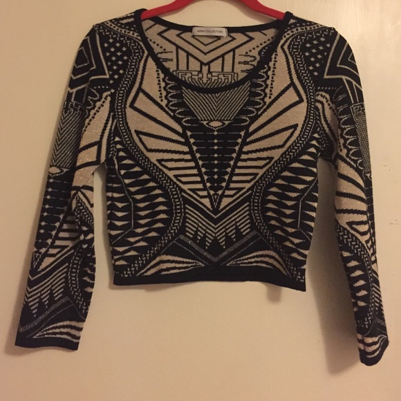 Black and gold bodycon crop top
