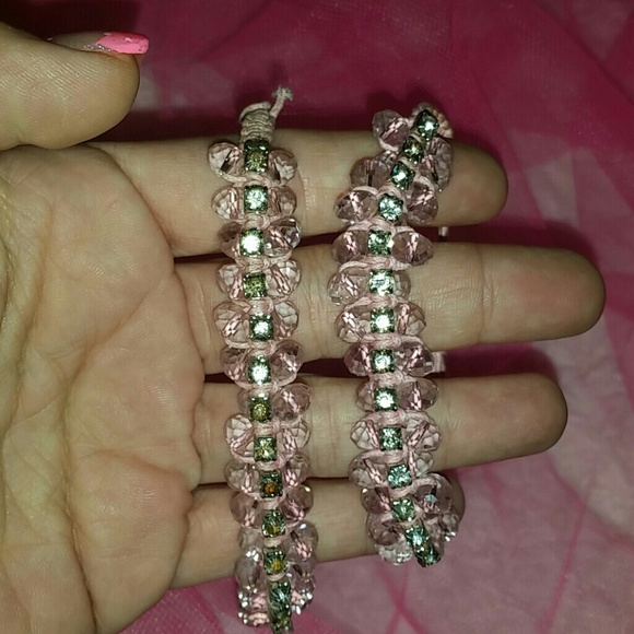 2 pull string diamond accent bracelets - Picture 1 of 4