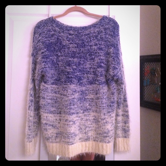 Blue hombre fuzzy sweater