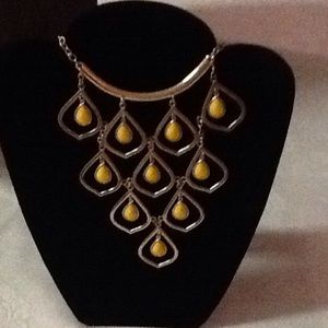 Yellow and gold tone statement necklace