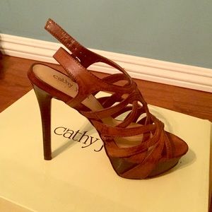 Brown strappy sandal heels. Worn only a few times