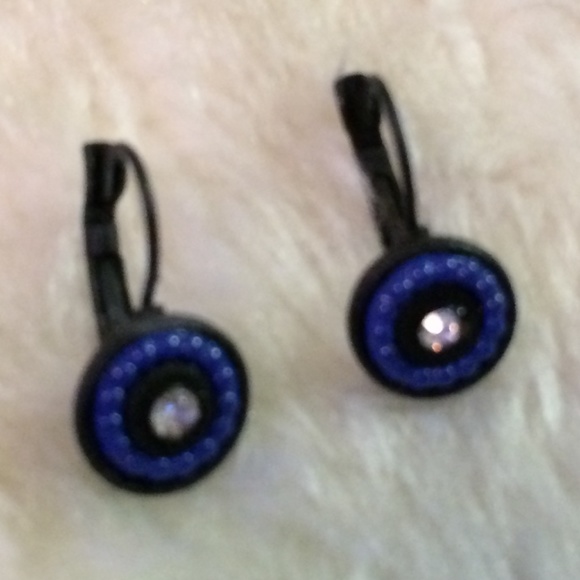 So Good Blue Beaded Rhinestones Earrings