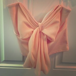 Peach Bow Crop Top