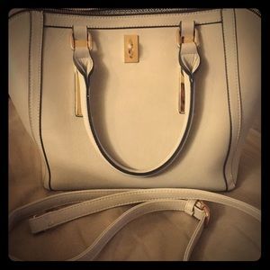 Gray Leather Handbag w/straps
