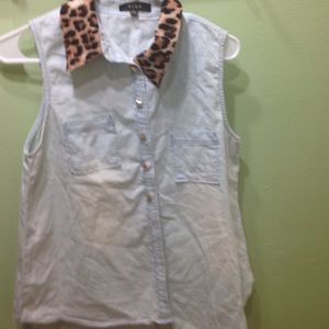Jean leopard print tank top