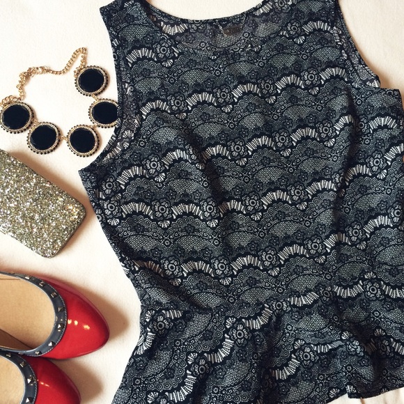 Ali & Kris Tops - Black Peplum Tank