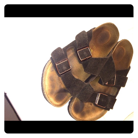 Birkenstock Arizona -  Dark Brown Suede Sandals