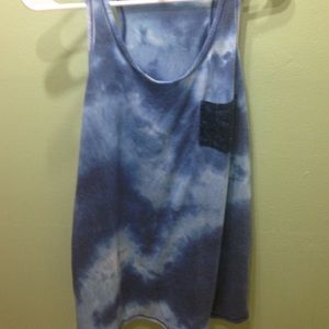 Tie dye tank with sequin pocket