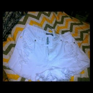 White denim shorts