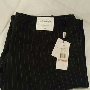 Calvin Klein dark gray pin Striped pants nwt size