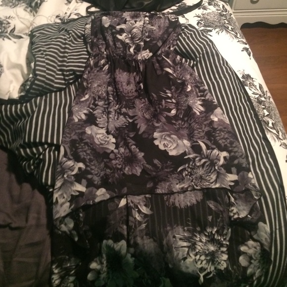 High low strapless dress