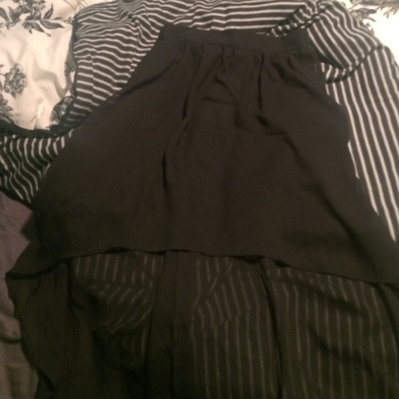 High low black skirt
