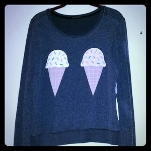 Wildfox Ice Cream Cones Grey Jumper Wildfox Ice Cream Cones Grey Jumper