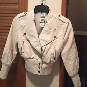 Cream-white leather jacket