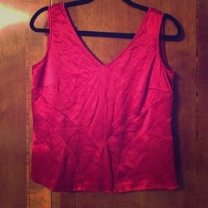 Red silk tank