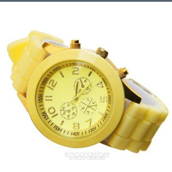 Lovely Lemon Yellow Watch. Double band lock