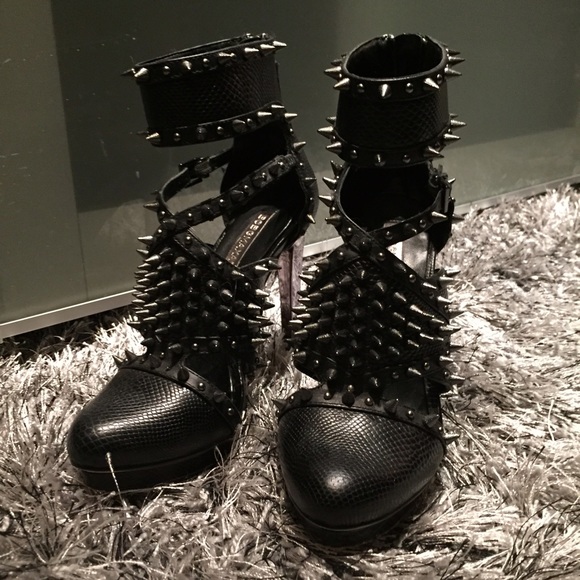BCBG Spiked Platform Booties