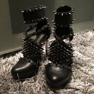 BCBG Spiked Platform Booties