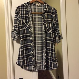 Black and White Plaid Shirt