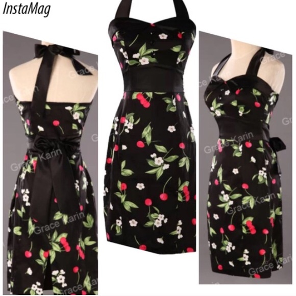 🌺️HP 1/30, 7/15🌺CHERRY BLOSSOM HALTER DRESS - Picture 2 of 3