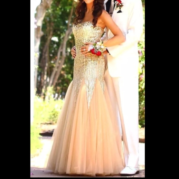 Sherri Hill Gold Sequin Beaded Prom/Formal Dress - Picture 1 of 4