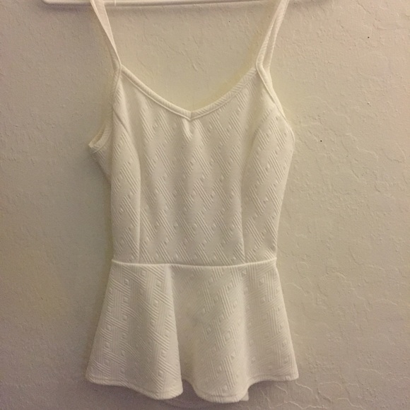 White peplum top