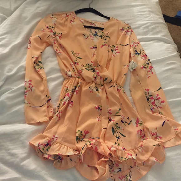 Peachy floral romper