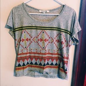 Grey tribal print shirt