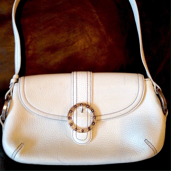 Beautiful Brighton white leather shoulder bag