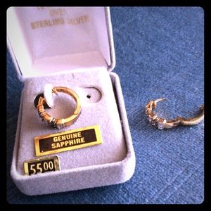 Sapphire earrings hoop