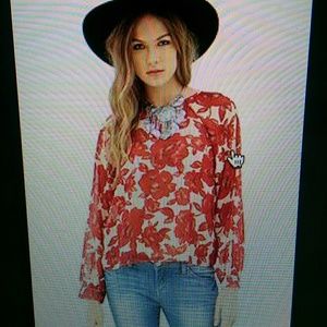 Floral Print Chiffon Blouse