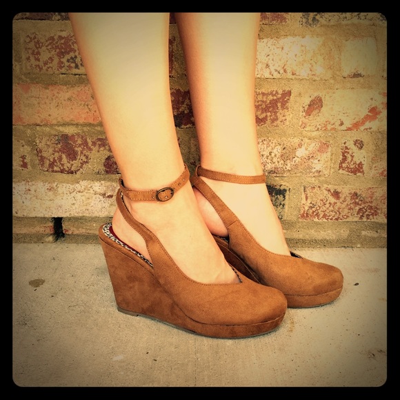 Brown Suede BC Wedges