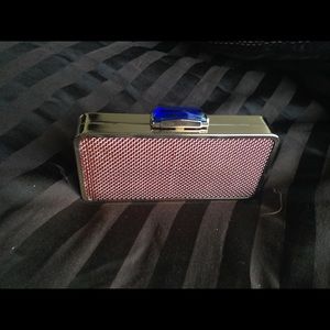 Rose Clutch with Gold trim and a Blue clasp