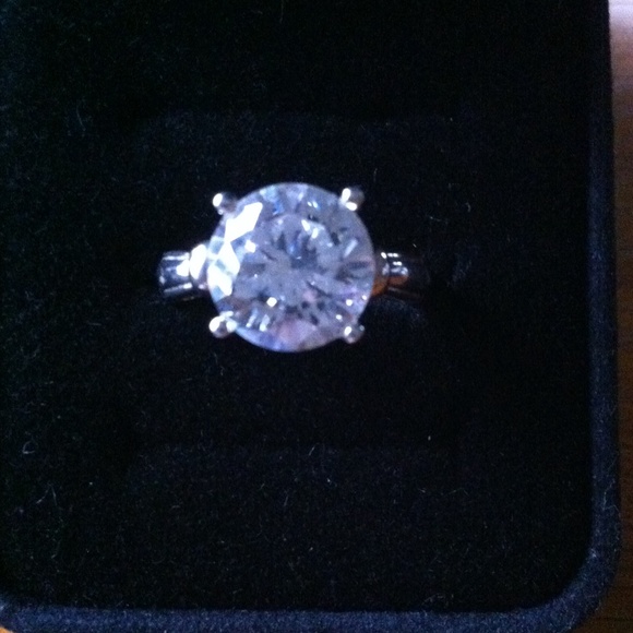 Jewelry Sterling Large Round Cz Ring Marked Ster Poshmark