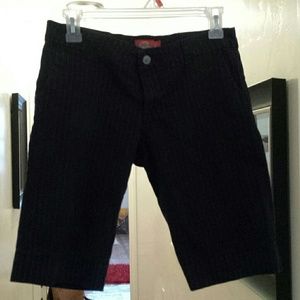 Black with very light white pin stripe Dickies.