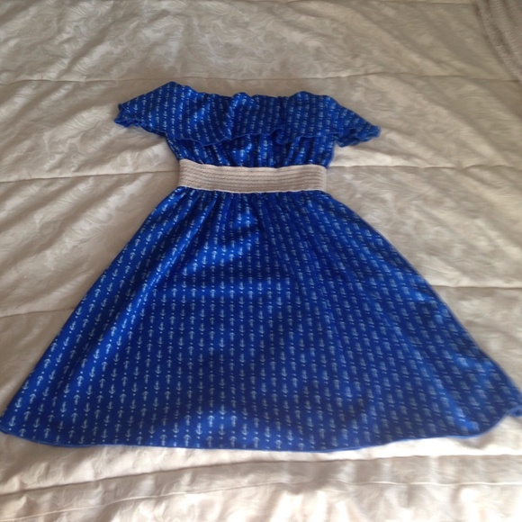 Ocean Drive anchor strapless dress.