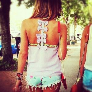 LF purple bow back tank