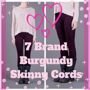 7 for all Mankind purple skinny corduroy