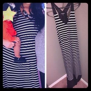 Express black and white long maxi