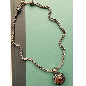 Dark Amber Pendant Necklace