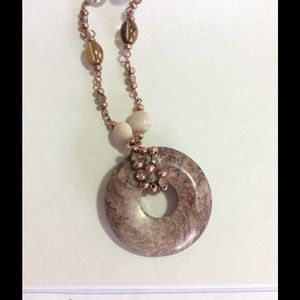 Lia Sophia copper jasper stone necklace new