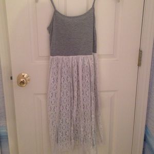 Grey and white lace dress