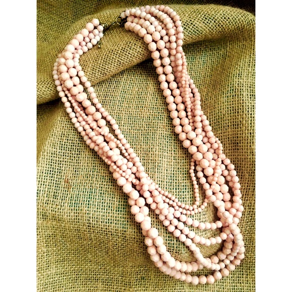 Multi-strand Pink Beaded Necklace