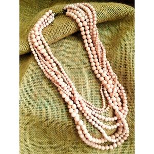 Multi-strand Pink Beaded Necklace