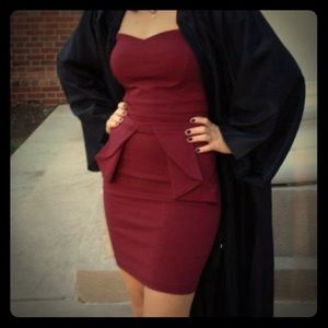 Adorable wine peplum dress!