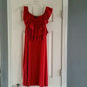 Red sleeveless dress