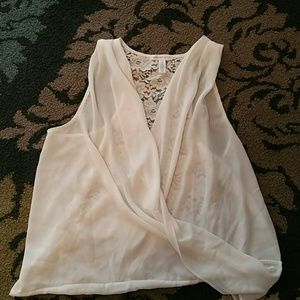 Sheer/lace off-white top