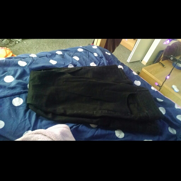 High rise black denim jeans