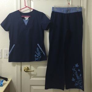 Dark Blue Scrub Set