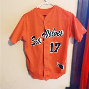 Orange baseball jersey